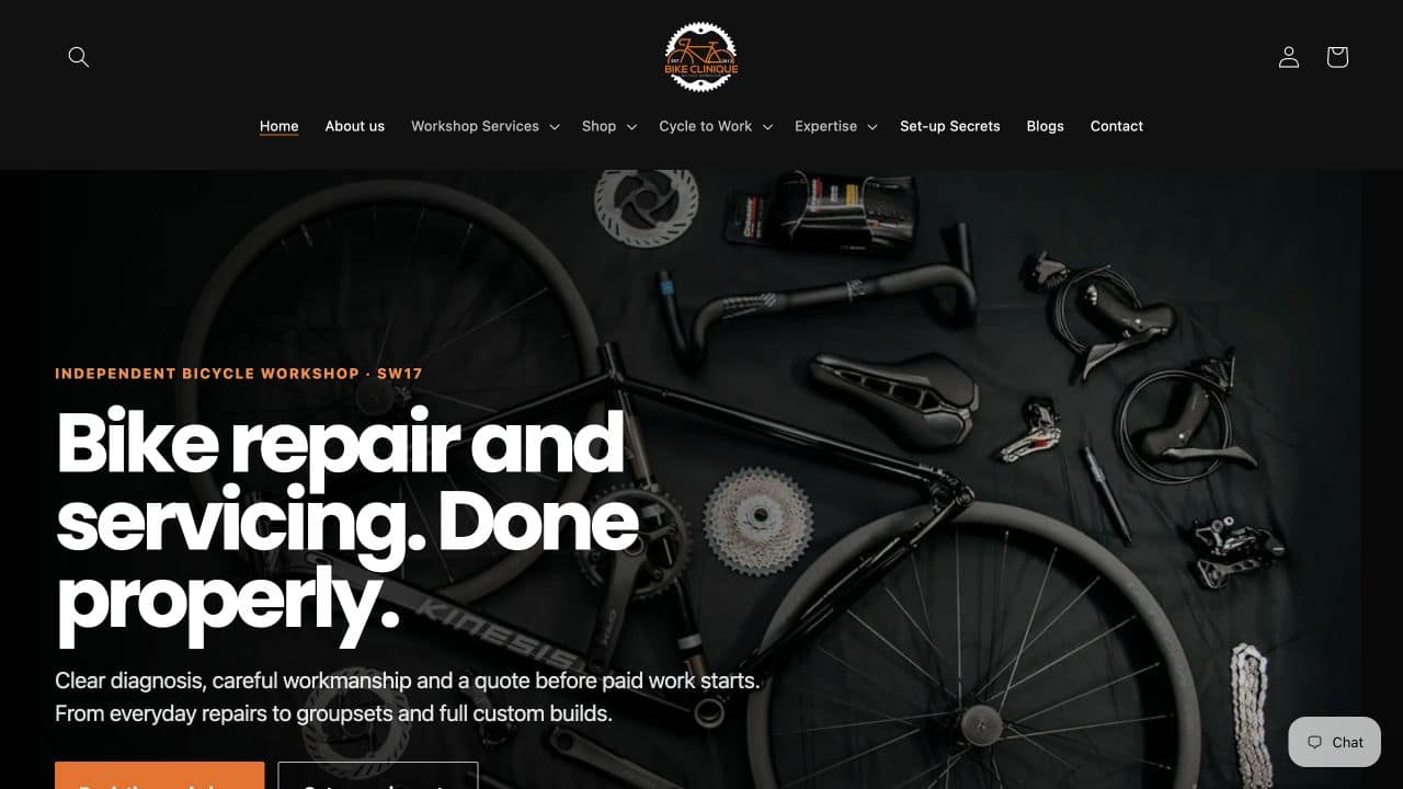Обложка разбора: Bike Clinique: заявка и прозрачная смета ремонта