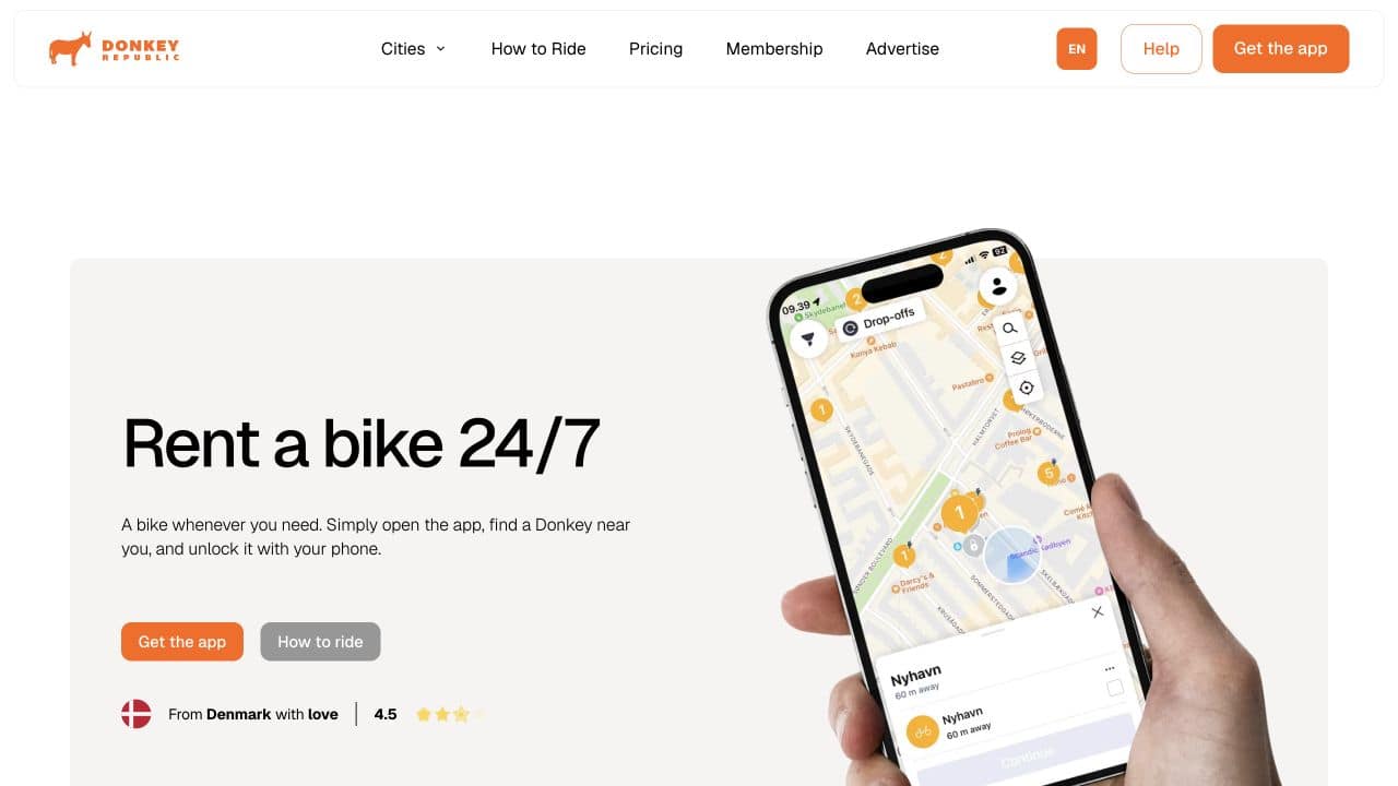 Обложка разбора: Donkey Republic: локальный bike-sharing MVP